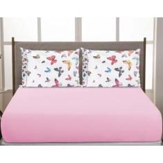 Jogo De Lençol Cama Box Queen 3 Peças Percal 200 Fios Toque Macio Borb