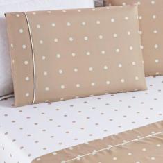 Jogo de Cama Lençol 200 Fios Petit Poá Queen 04 Peças - Caqui - Bia En