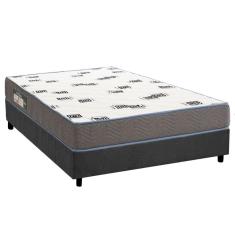 Cama Box Casal: Colchão Espuma D33 Ortobom Light Saúde + Base CRC Suede Gray (138x188)
