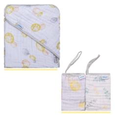 Pano de boca + Toalha de banho Bebe Soft Macia Menina Menino - Incomfr