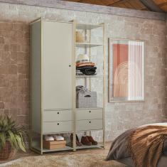 Guarda Roupa Closet Modulado Industrial 1 Porta 4 Gavetas