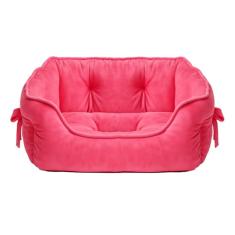 pawstrip Linda cama de cachorro princesa, almofada macia e respirável para gatos de estimação com laço para cães pequenos, fundo impermeável, autoaquecimento, lavável na máquina (fúcsia)