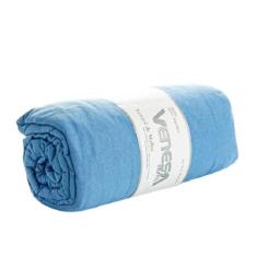 Kit 2 Fronhas + 1 Lençol de Malha Casal Super King Venesa, Azul claro