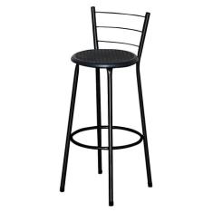 Banqueta Alta Para Cozinha Ratan Preta Cristal - Lamar Design, Preto