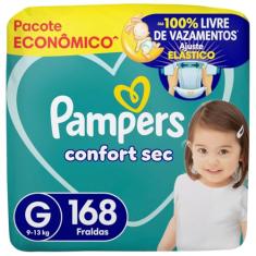 Fraldas Pampers Confort Sec G 168 Unidades, Pampers