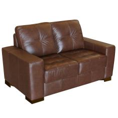 Sofá 2 Lugares Sala de Estar 150cm Milão Couro Caramelo - Gran Belo