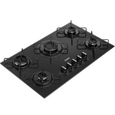 Cooktop 5 Bocas a Gás Mesa de Vidro Temperado CDS75AE Consul - Preto