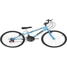Bicicleta de Passeio Ultra Bikes Esporte Rebaixada Aro 24 Reforçada Freio V-Brake – 18 Marchas Azul Bebê