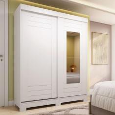 Guarda-roupa Solteiro 2 Portas de Correr com Espelho 100% MDF 140cm Ci