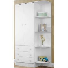 Guarda Roupas Infantil Qmovi Doce Sonho 2 Portas com Cantoneira Branco