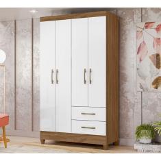 Guarda Roupa Solteiro Chile Naturale Branco Moval