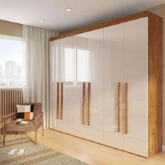 guarda-roupa casal lajedo 6 pt imbuia e off white