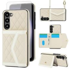 Asuwish Capa de celular para Samsung Galaxy S23 Plus S23+ 5G Capa carteira celular com protetor de tela de vidro temperado com bloqueio de RFID, alça para cartão S23plus 23S + S 23 23+ SM-S916U 16.8