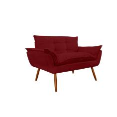 Namoradeira Decorativa para Sala de Estar Opala Suede Bordo - Montanaris Decor