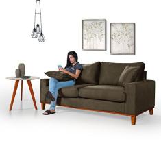 Sofá Living Istambul em Suede Essencial Estofados, Marrom
