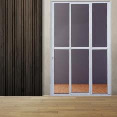 Porta Sacada de Alumínio 3 Folhas Sequenciais 210 X 120cm com Fechadur