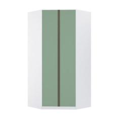 Guarda Roupa Canto 2 Portas 111,9cm Branco Com Verde Jade - LUCIANE