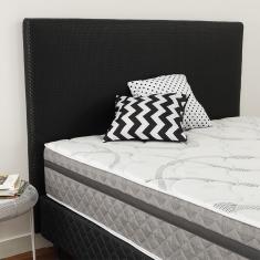 Cabeceira Estofada p/ Cama Box Solteirão 101cm Preto Trama bf Colchões
