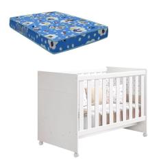 Berço Americano Katatau Flex Branco Brilho Com Colchão Ortobom - Reller