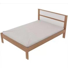 Cama Casal Cm8005 Amendoa Branco Tecno Mobili Amendoa Branco
