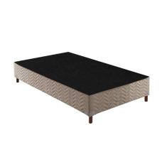 Cama Box Base Solteiro Sommier Rústico Bordado Clean (96x203x30) - Paropas
