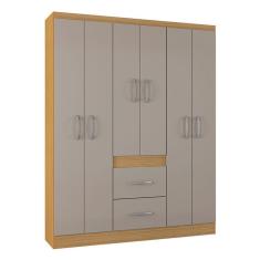 Guarda Roupa Casal Milão 6 Portas Damasco Off White – Poquema