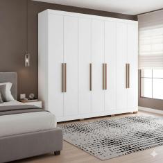 Guarda-Roupa Casal Bartira Diplomata 7 Portas de Bater 6 Gavetas Internas MDP - 255,6cm de Largura