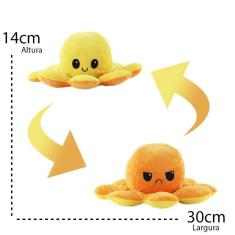 Polvo Reversível Humor Grande Tiktok Pelúcia Laranja/Amarelo