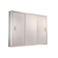 Guarda Roupa Casal Veneza 3 Portas Correr 4 Gavetas MDF 4 Prateleiras Branco Móveis Rufato