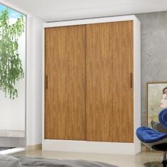 Guarda Roupa de Correr Belem 2 Portas de Correr 2 Gavetas Branco Cinamomo Carioca Móveis