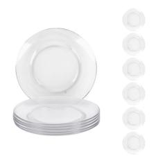 Jogo 6 Pratos 22cm Redondos Raso Temperado Astral Duralex