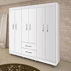 Guarda Roupa Casal 6 Portas 2 Gavetas Paris CHF Branco