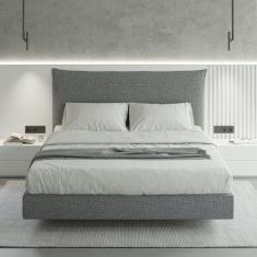 Cama Queen Boreal Flutuante Cabecasa Madeiramadeira Cinza