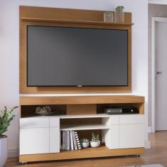 Rack com Painel para TV até 55 Polegadas 2 Portas Yara Maia Colibri - Freijo/Off White