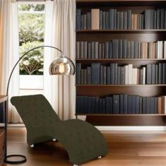 Recamier Divã Espreguiçadeira Para Sala Cliníca Elisa Veludo - Black H