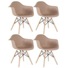 Kit - 4 X Cadeiras Charles Eames Eiffel Daw Com Braços - Base