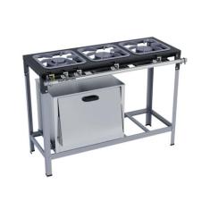 Fogão Industrial 3 bocas 30X30 com Forno S2000 Metalmaq, Gás Natural