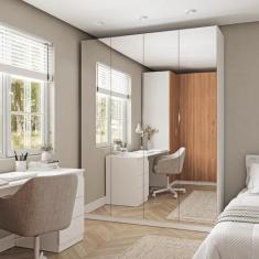 Guarda Roupas Modulado com Espelho 3 Portas com Cabideiro Hera CabeCas