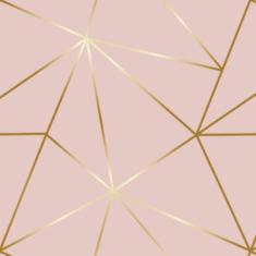 Papel De Parede Zara Rosê Fio Gold Ouro Auto Colante 9m - Colaí Adesiv