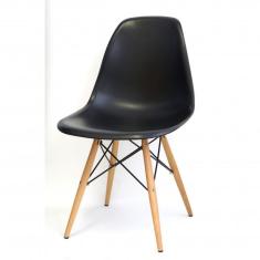 Conjunto 2 Cadeiras Eames Dkr Base Madeira Or Design Preto