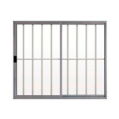 Janela 2 Folhas De Correr C/ Grade 1.00 X 1.50 Alumínio Brilhante Linha Modular - Hale