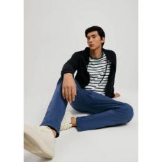 Calça Básica Masculina Chino Slim Em Sarja Com Elastano-Masculino