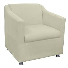 Poltrona Decorativa Tilla Pés Cromado Suede Bege - DS Estofados