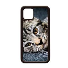 Capa para iPhone 12 Pro Max com listras de gato e animal para Apple Mini Mobile Case