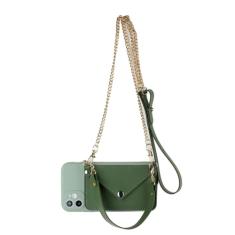 Capa de telefone carteira com corrente crossbody portátil para Samsung S22 Note 20 Ultra 10 Lite S20 S21 A21S 51 71 31 41 50 70 12 A32 42 A52 72, verde, para Samsung A70