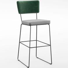 Banqueta Alta Allana L02 Verde Musgo Cinza