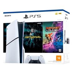 Console Playstation 5 Midia Fisica Slim Branco 1tb Returnal E Ratchet E Clank Controle Sem Fio Dualsense Branco PlayStation 5