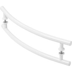 Puxador De Porta Tubular Curvo Lateral Branco 80cm - MetalCromo