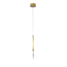 Pendente Petra Dourado de Metal e Cristal de Rocha Led 3W 3000K OC001S