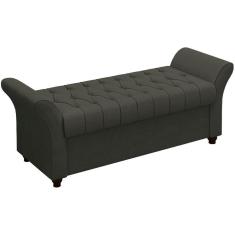 Recamier Calçadeira Bau 160 Cm Pes Mdf Ogeo Linho Sl 74 Peer